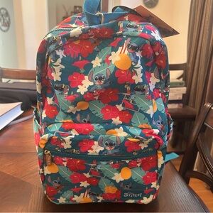 Disney Stitch Floral Blue Backpack 🆕